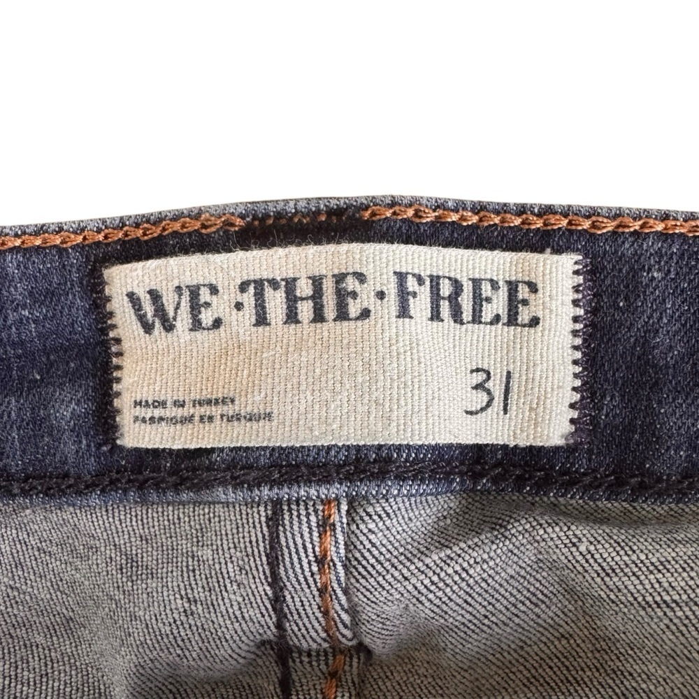 Free People We The Free Varsity Blues Sim Boot Flare Mid Rise Jeans Size 31 - Picture 14 of 16
